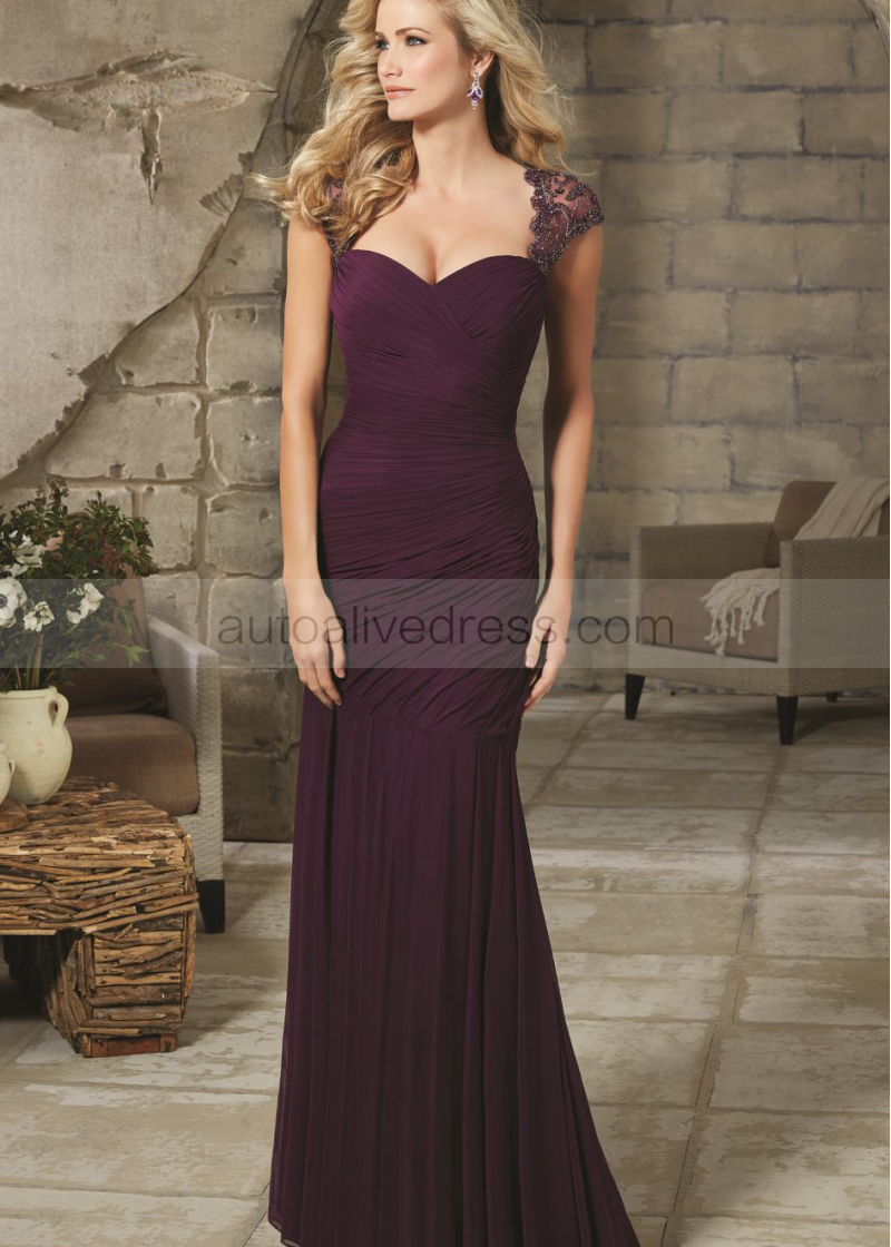 Queen Anne Neckline Prom Dress